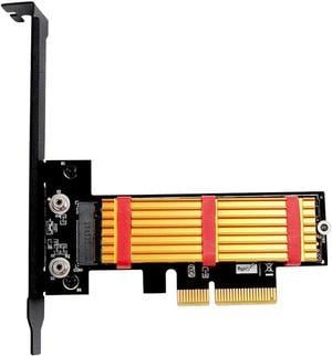 M.2 PCIe Adapter M Key M.2 NVMe SSD to PCI-e 3.0 x4 Host Controller Expansion Card with Low Profile Bracket with Advanced Heat Sink Solution for 2242 2260 2280 (with Yellow Heatsink)