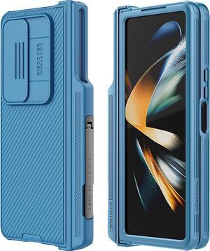 Nillkin CamShield Pro for Samsung Galaxy Z Fold 4 Case with S Pen Holder  Slide Camera Cover Creative Hinge ProtectionHidden Kickstand Protective Phone Case for Galaxy Z Fold 4 Case  Blue