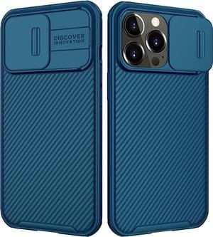 Nillkin iPhone 13 Pro Case with Camera Cover, CamShield Pro Case with Slide Camera Lens Protection, TPU Frame & PC Back Shockproof Cover 6.1 inch 2021 - Blue