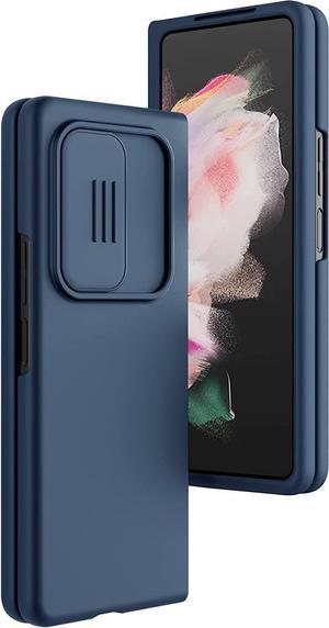 Nillkin for Samsung Galaxy Z Fold 4 Case with Camera Cover Protection Liquid Silicone Phone Case for Galaxy Z Fold 4 Shckproof Full Body Slim Fit Protective Case for Z Fold 4 5G Blue