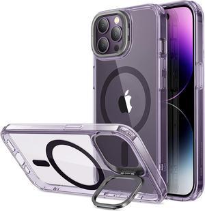 ESR for iPhone 14 Pro Max Case, Compatible with MagSafe, Built-in Camera Ring Stand, Military-Grade Protection, Magnetic Case for iPhone 14 Pro Max, Classic Kickstand Case (HaloLock), Clear Purple