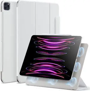 ESR for iPad Pro 12.9 Case, 12.9 Inch iPad Pro Case (2022/2021/2020, 6th/5th/4th Generation), Convenient Magnetic Attachment, 2-Way Stand, Full Pencil 2 Support, Rebound Magnetic Case, Brilliant White