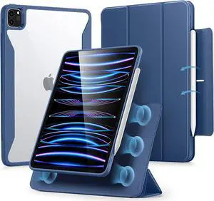 ESR for iPad Pro 11 Inch Case (2022/2021), iPad Pro 11 Case 4th/3rd Generation with Pencil Holder, Detachable Magnetic Cover, Vertical Stand, Auto Wake/Sleep, Rebound 360 Series, Navy Blue