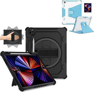 for iPad Pro 12.9 6th/5th/4th/3rd Gen Case Black + Leather Slim Case for iPad Pro 12.9 Blue