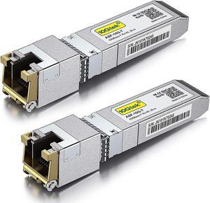 10GBase-T SFP+ to RJ-45 Transceiver, 10Gbe SFP+ Copper Ethernet CAT.6a Module, up to 30-Meter, for  SFP-10G-T-S, Meraki, Ubiquiti UniFi UF-RJ45-10G, Fortinet, Netgear AXM765 and More, Pack of 2