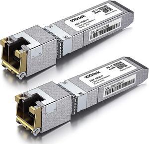 1.25/2.5/5/10G-T SFP+ to RJ45 CAT.6a Copper Transceiver, Auto-Negotiation SFP+ Ethernet Module, up to 30-Meter, for  SFP-10G-T-S, Ubiquiti UniFi UF-RJ45-10G, Netgear AXM765 and More, Pack of 2