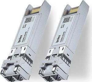 10GBase-SR SFP+ Transceiver, Multimode LC SFP+ 850nm, 10Gb SR SFP+ Module, for  SFP-10G-SR, Meraki MA-SFP-10GB-SR, UniFi UF-MM-10G, Mikrotik, Fortinet, Netgear, D-Link, TP-Link (MMF, 300m) 2 Pack