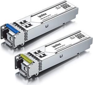 1000Base-BIDI SFP Module, a Pair of 1.25G SFP Bidi SFP, Gigabit SingleMode SFP Transceiver, 1550nm/1310nm, up to 20 km, for , Ubiquiti UniFi UF-SM-1G-S, Mikrotik, D-Link, Netgear, TP-Link