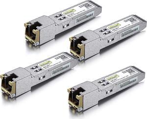 SFP to RJ45 Transceiver, 1.25G SFP-T 1000BASE-T Copper SFP Module Compatible with Intel E1GSFPT-A, Pack of 4