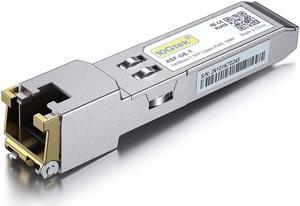 1.25G SFP-T, 1000BASE-T Copper SFP, SFP to RJ45 SFP, Compatible with HPE JD089B/JD495A/JD089A/JC009A, Ubiquiti UniFi UF-RJ45-1G, D-Link, Supermicro, Netgear, TP-Link, Broadcom and More