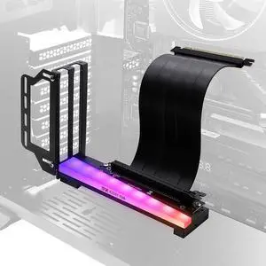 Vertical Graphics Card Holder Bracket with ARGB 5V 3Pin LED,GPU Mount,Video Card VGA Support Kit with PCIE3.0 Riser Cable- Black