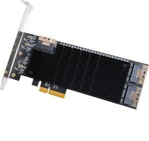 IO CREST 24 Port SATA III to PCIe 3.0 x4 Non-RAID Expansion Card JMB575 JMB582 Low Profile Bracket,SI-PEX40169