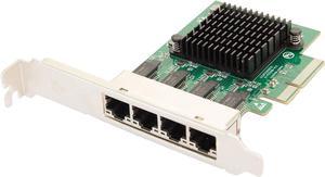 IO CREST 4 Port Quad Gigabit Ethernet PCI Express 2.1 PCI-E x4 Network Interface Card (NIC) 10/100/1000 Mbps Realtek Chipset SI-PEX24085