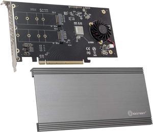 IO CREST Dual M.2 NVMe Ports RAID to PCIe 3.0 x16 Interface (x8 Bandwidth) Bifurcation Riser Controller - SI-PEX40158