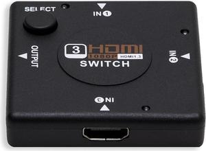 Syba SY-SWI31028 Compact 3 Port HDMI 1.3 Switch Hub Box, HDCP 1.2 Protocol Compliant