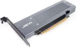 JEYI Quad NVMe PCIe 4.0 Expansion Card with Heatsink Enclosure, Supports 4 NVMe M.2 SSD 2280 up to 8TB, Raid Bandwidth 256Gbps, Required Bifurcation