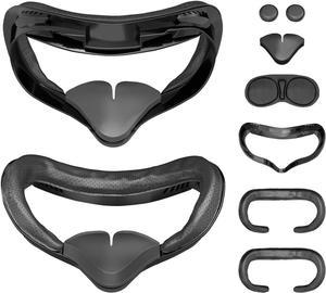 VR Facial Interface Compatible with Quest 2 Accessories Include Face Cushion Foam Pad Replacement 2 Piece with Glasses Spacer and Silicone Nose Pads Handle Rocker Cap