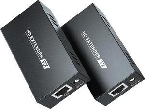 164ft/50m HDMI Extender, Extend 1080P@60Hz Signal via Cat5e/6/7 Cable, Achieve Audio Video Sync, 3D Support, EDID, and POC Capabilities