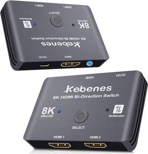 Steetek USB 2.0 Kvm Switch Dual Monitor HDMI 2 Port, Kvm Switch 4K@60Hz 2 Computers Share 2 Monitors and 1 Set Keyboard Mouse, HDMI Kvm Switch Dual Display, Button Switch with 2 USB and 4 HDMI Cable