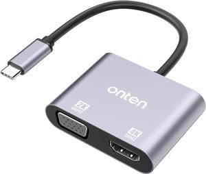 ONTEN USB C to HDMI VGA Adapter (2-in-1)