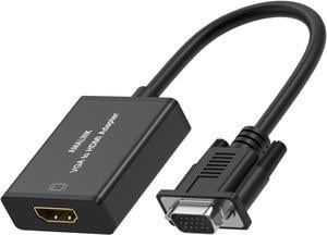 AMALINK VGA to HDMI Adapter, 1080P VGA Male to HDMI Female Adapter Cable with Audio Cable and USB Cable