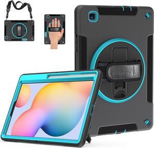 Case for Galaxy Tab A8 Military Grade Heavy Duty Shockproof Case with HandShoulder StrapS Pen HolderRotating Kickstand for Samsung Galaxy Tab A8 Case 105 2022SMX200X205X207 Black