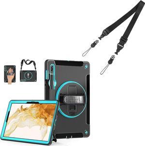 Case for Galaxy Tab S8 Case 2022 Sky Blue +Adjustable Shoulder Strap