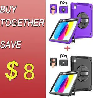 Case for iPad 10th Generation 2022: iPad 10.9 inch Cover with Pencil Holder Hand Strap Military Grade Heavy Duty Shockproof Case for iPad 10th Gen 2 Pack