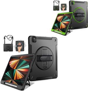 Case for iPad Pro 12.9 2021 5th Generation - Black+Green - Get 2