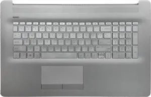 Replacement for HP 17t-by 17z-ca 17-by 17-ca Laptop Upper Case Palmrest Keyboard Touchpad Assembly Part with ODD L92785-001 Top Cover Sliver 2020 Year, Silver, 17.3 inch