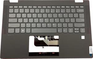 Replacement Laptop Upper Case Palmrest Backlit Keyboard Assembly Part for Lenovo Flex 5-14IIL05 ARE05 ITL05 5CB0Y85490 Gray