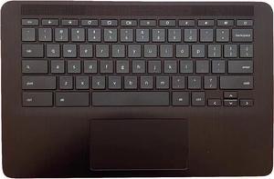Replacement Laptop Upper Case Palmrest Non-Keyboard Touchpad Assembly Part for HP Chromebook 14 G7 CB E 14 G7 M47207-001 Black