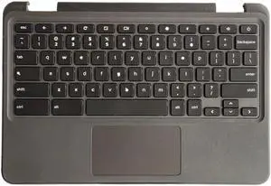 Replacement Laptop Upper Case Palmrest Keyboard Touchpad Assembly Part for Dell Chromebook 11 3100 0TK87M TK87M Black - OEM