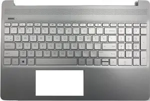 Replacement for HP 15T-DY 15Z-EF 15-DY 17-CA1022CY 15-EF 15S-EQ 15S-FQ 15S-FR Laptop Upper Case Palmrest Non-Backlit Keyboard Touchpad Assembly Part No Finger Print Reader M17184-001