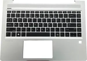 Replacement Laptop Upper Case Palmrest Non-Backlit Keyboard Assembly Part for HP ProBook 440 G6 G7 PB 445R G6 K12 PB 445 G6 L44589-001 L65225-001 Sliver
