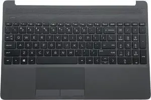 Replacement Laptop Upper Case Palmrest Non-Backlit Keyboard Touchpad Assembly Part for HP Probook 250 255 G8 G9 M31099-001 AP2H8000E60 Gray - OEM