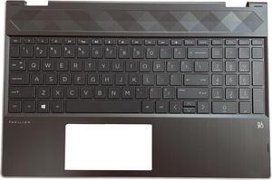 Replacement for HP Pavilion X360 15TCR000 15TCR 15CR 15CR0051OD Laptop Upper Case Palmrest Keyboard with Backlit Assembly Part L20849001 Top Cover Natural Silver