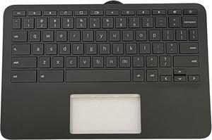 Replacement for HP Chromebook 11 G9 EE M47382-001 Laptop Upper Case Palmrest Keyboard Assembly Part Black