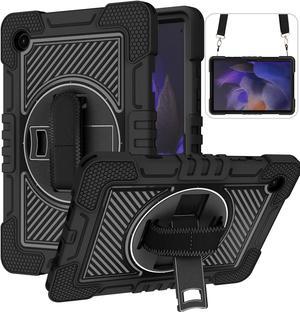 Case for Samsung Galaxy Tab A8 105 2021 Shockproof Military Grade Heavy Duty Cover for Galaxy Tab A8 105 2021 SMX200  SMX205Pencil Holder Rotating Stand Handle Shoulder Strap