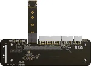 M.2 Key M NVMe External Graphics Card Stand Bracket with PCIe3.0 x4 Riser Cable 25cm 50cm 32Gbs for ITX STX NUC VEGA64 GTX1080ti (25CM,R43SG)