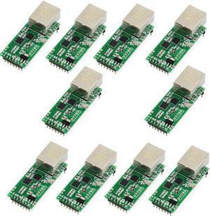 Upgraded Tiny USR-TCP232-T2 Serial Module Tiny Serial Ethernet Converter Module UART TTL to Ethernet TCPIP Module Support DHCP and DNS (10 PCS)