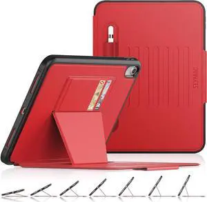 Pad 10th Generation Case 10.9'', Strong Magnetic Auto Sleep Shockproof Case with Absorbing Multi-Angles Stand, Pen Holder, Card Slot for Pad 10.9 Inch 2022 (Red)