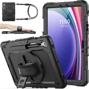 for Galaxy Tab S9/ S9 FE 5G Tablet Case 2023 with Screen Protector Pencil Holder [360 Rotating Hand Strap] &Stand, Drop-Proof Case for Galaxy Tab S9 FE 10.9''/ S9 11'', Black1