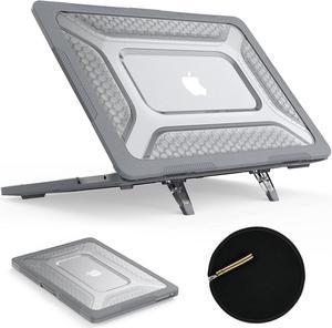 MBook Air 13.6 inch Case (2022)[A2681 M2], Shock-Absorbing Protection Case with Folding Stand &Mouse Pad/Bag for MBook Air 13.6\u201d (Gray)