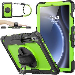 Case for Galaxy Tab S9 FE+ Plus 5G Tablet 12.4'' 2023 with Screen Protector Pencil Holder [360 Rotating Hand Strap] &Stand, Drop-Proof Case for Galaxy Tab S9 FE+ 12.4'', Green1