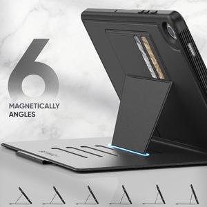 for Galaxy Tab A9+ Plus 5G Tablet Case 11'', Smart Auto Sleep Cover with Magnetic Multi-Angles Stand, Card Slot Case for Galaxy Tab A9 Plus/ A9+ 11'' SM-X210/X216/X218 (Black)