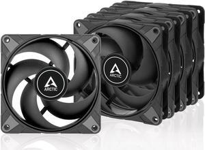ARCTIC P12 Max (5 Pack) - High-Performance 120 mm case Fan, PWM Controlled 200-3300 RPM, optimised for Static Pressure, 0dB Mode, Dual Ball Bearings - Black