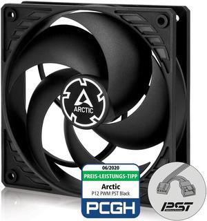 ARCTIC P12 PWM PST - 120 mm Case Fan with PWM Sharing Technology (PST), Pressure-optimised, Quiet Motor, Computer, Fan Speed: 200-1800 RPM (0 RPM <5%) - Black