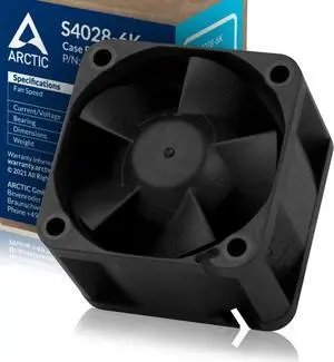 ARCTIC S4028-6K - 40x40x28 mm Server Fan, 250-6000 RPM, PWM Regulated, 4-pin Connector, 12 V DC, Rack Cooling Fan - Black
