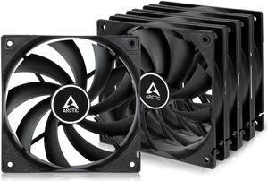 ARCTIC F12 (5 Pack) - 120 mm Standard Case Fan, Low Noise, Quiet Motor, Computer, Fan Speed: 1350 RPM - Black